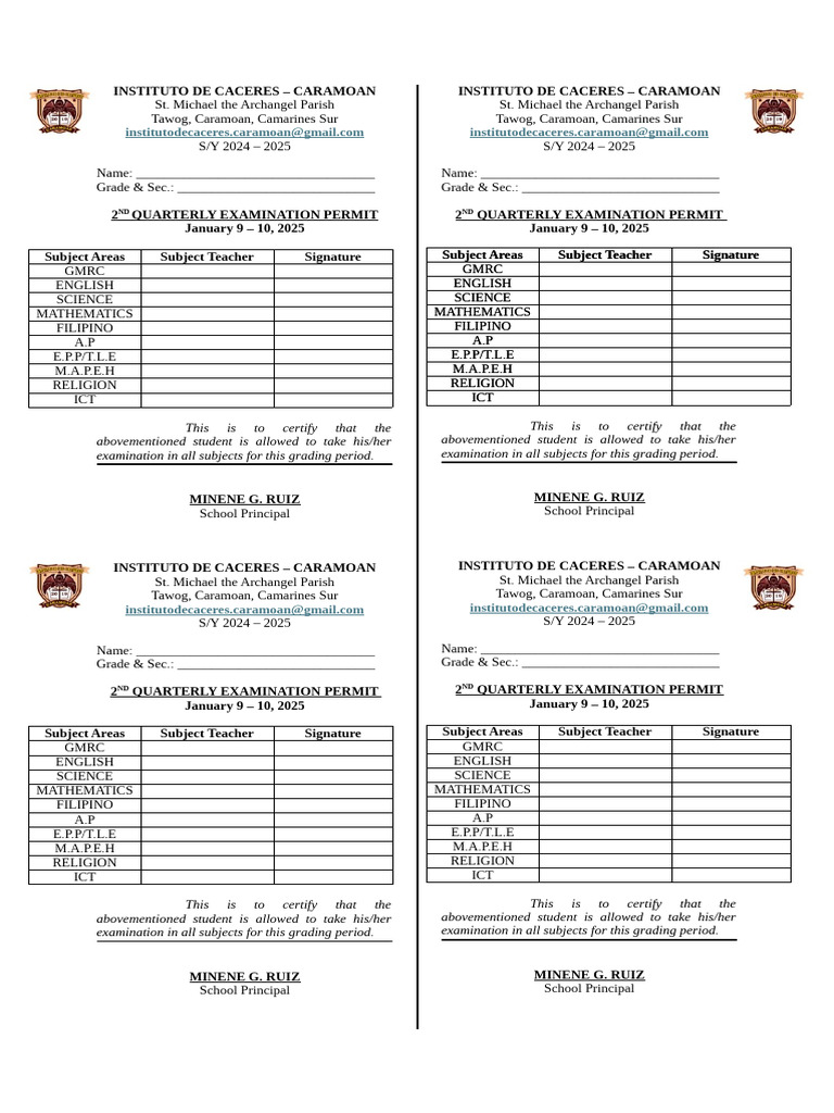 EXAM PERMIT | PDF