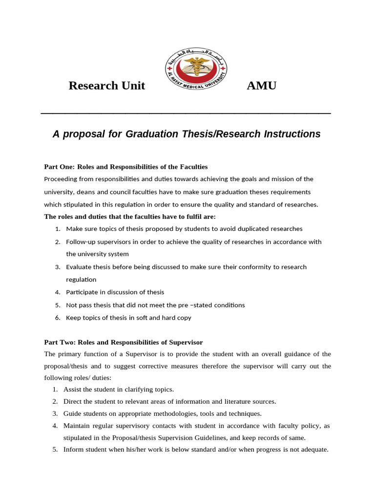 Thesis Proposal Guidelines and Responsibilities | PDF | Hypothesis | Thesis
