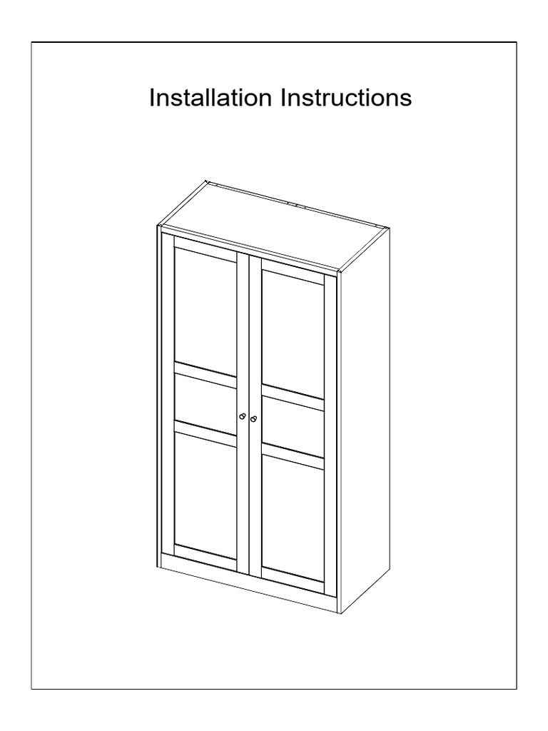 Wardrobe Assembly Instructions Guide | PDF | Door