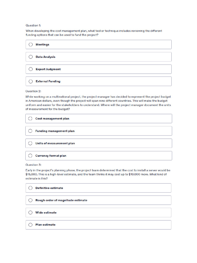 Quiz 5 - Cost - Management | PDF