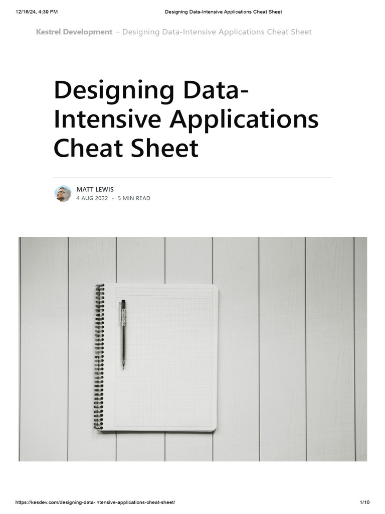 Designing Data-Intensive Applications Cheat Sheet | PDF | Replication ...