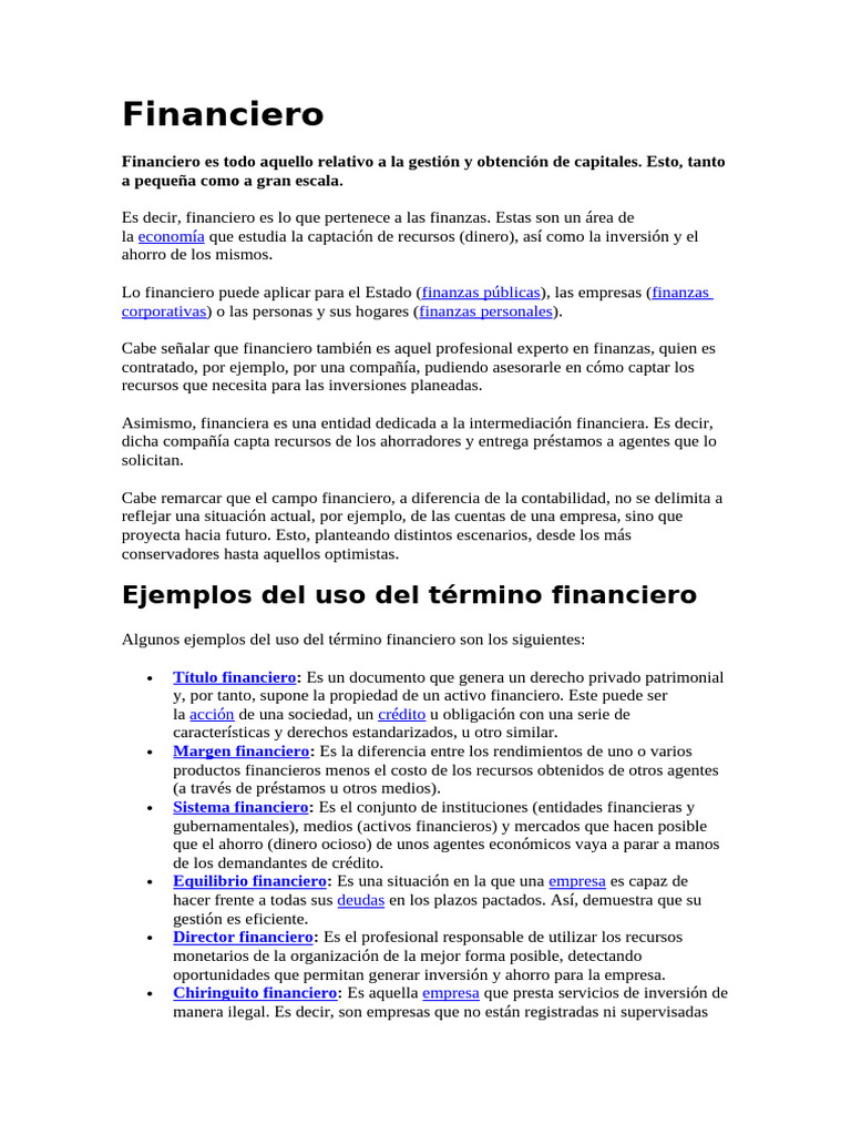 Conceptos Clave de Finanzas y su Aplicación | PDF | Contabilidad ...