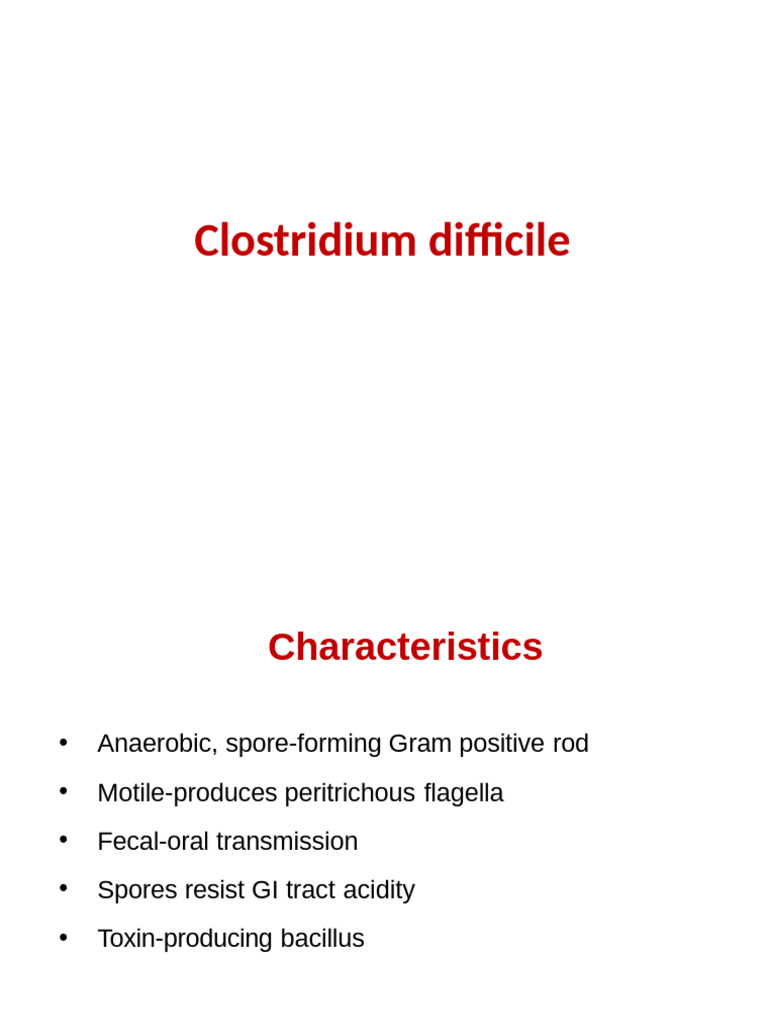 C. difficile: Risks and Pathogenesis | PDF | Botulinum Toxin | Stomach
