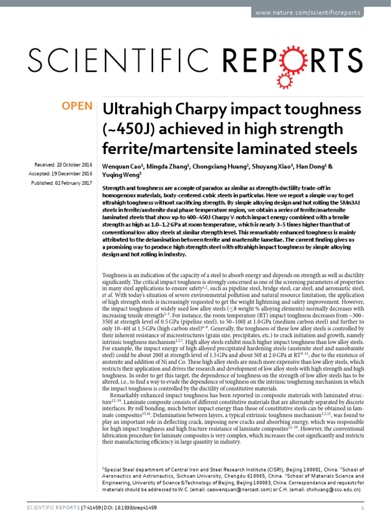 Curated visual reference: Ultrahigh Charpy Impact Toughness 450J Achieved In High Strength Photo Inspiration