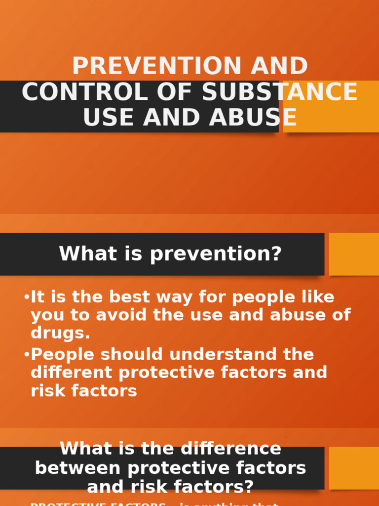 Prevention And Control Of Substance Use And Abuse Health PDF 