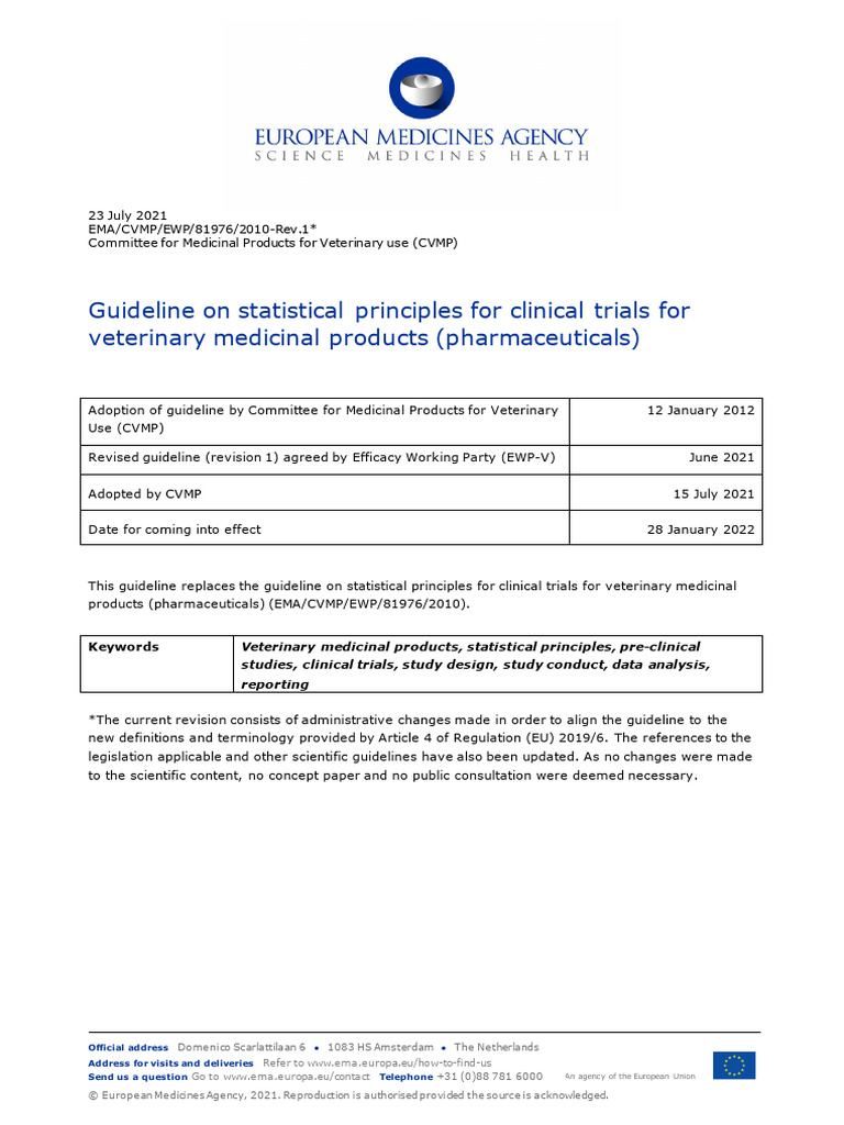 Statistical Guidelines for Veterinary Trials | PDF | Clinical Trial ...