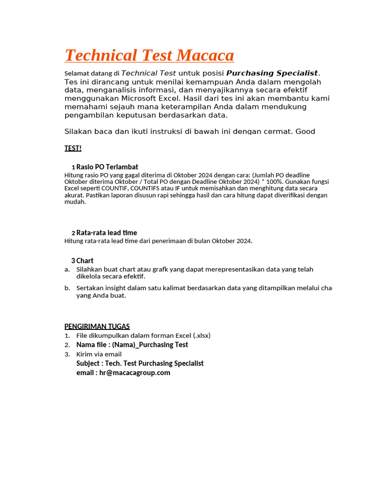 Tech. Test Purchasing LN 241118 | PDF