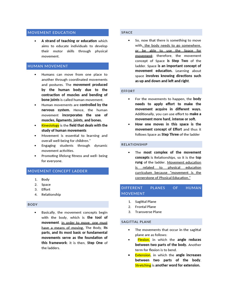 Understanding Movement Education Basics | PDF | Aerobic Exercise ...