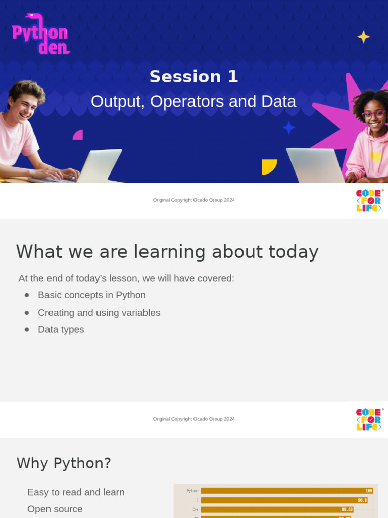 Python 1 - Output, Operators and Data | PDF | Data Type | Boolean Data Type