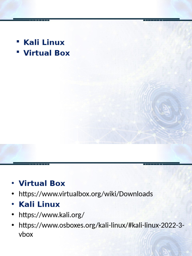 01. Install Kali Linus on Virtual Box | PDF