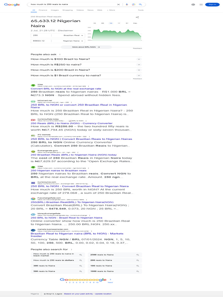 How Much Is 250 Reais To Naira - Google Search | PDF | International  Finance | World Economy