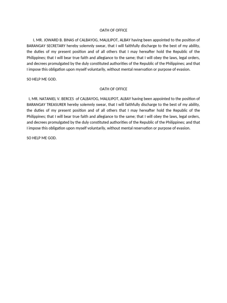Oath of Office | PDF