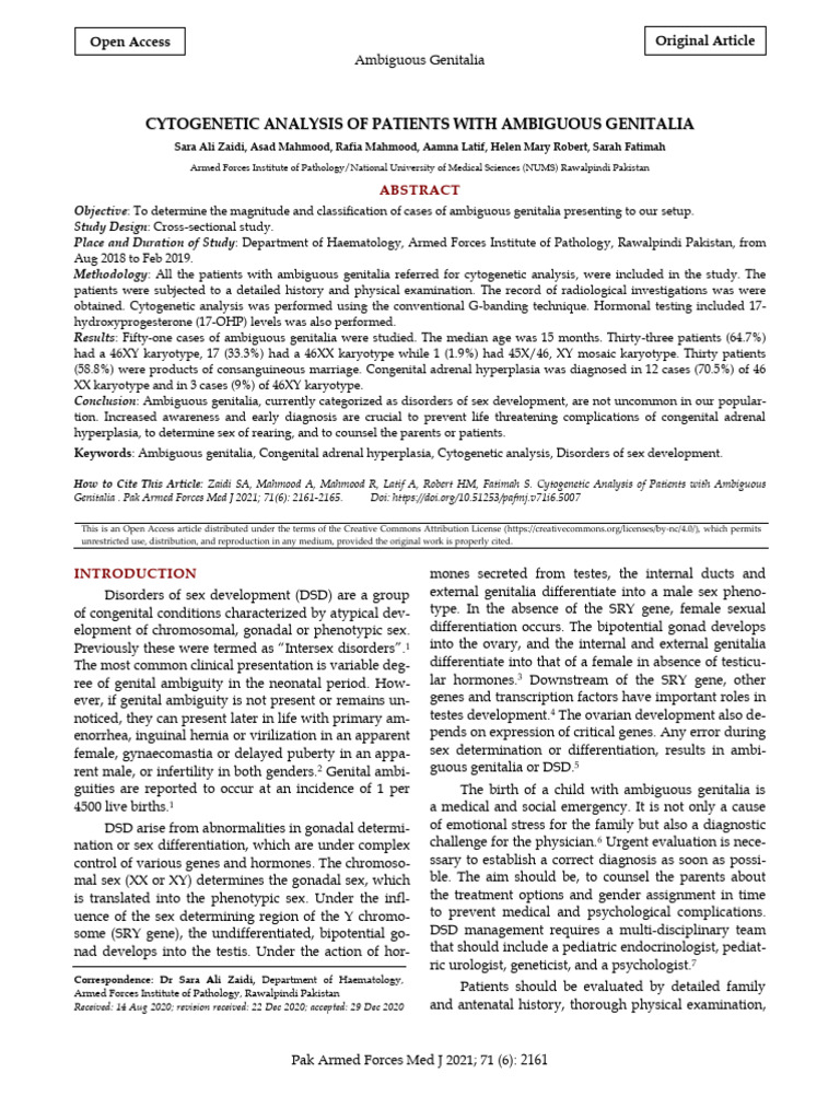 Cytogenetic Analysis Article | PDF | Sex