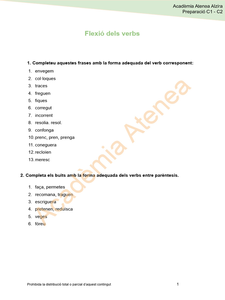 Morfologia Verbal Sol | PDF