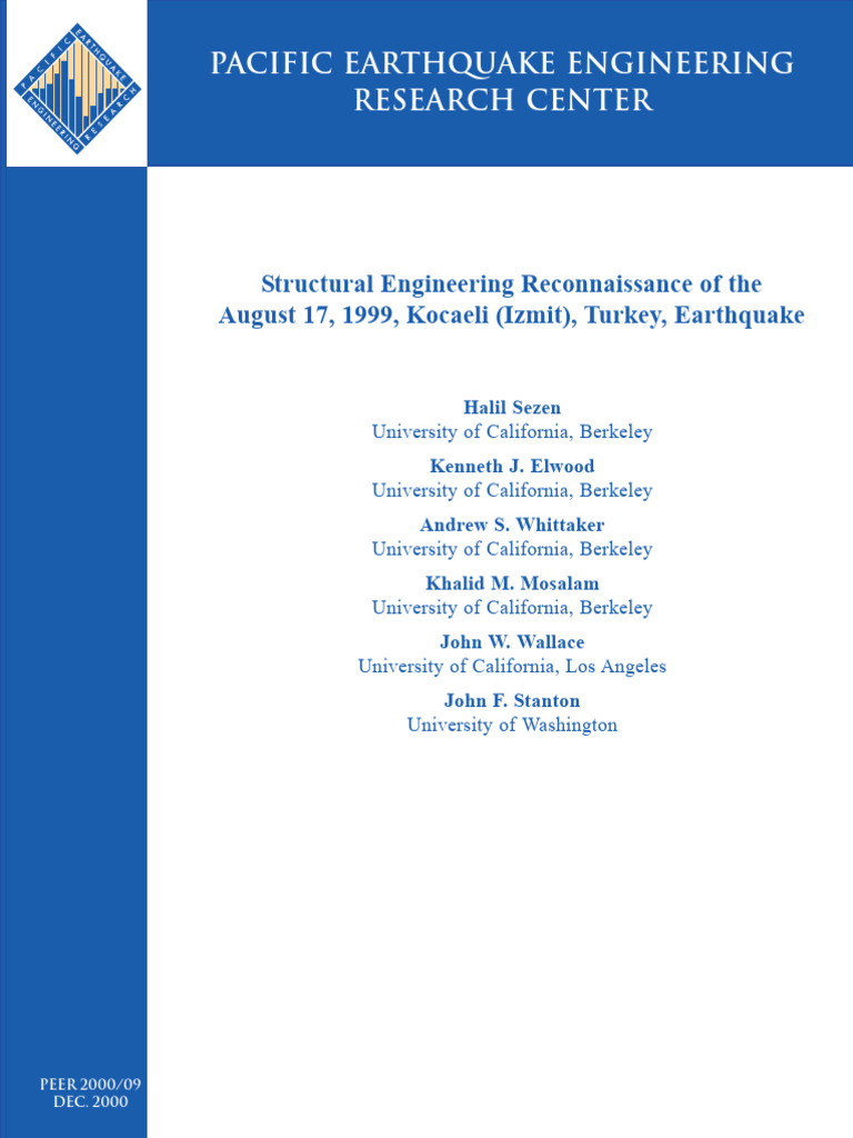Pacific Earthquake Engineering Research Center | PDF | Earthquakes ...