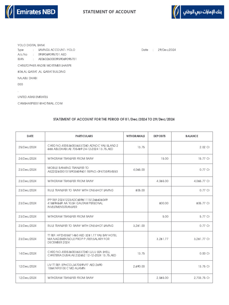 AccountStatement 2-8YF0YSP 219591297820 | PDF | United Arab Emirates
