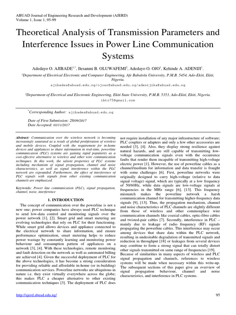 Analysis of Power Line Communication Interference | PDF ...