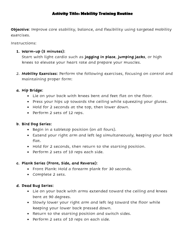 Mobility Routine for Fitness Enthusiasts | PDF | Musculoskeletal System