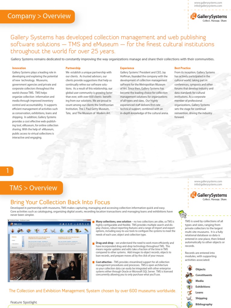 TMS: Comprehensive Museum Software Solutions | PDF | Microsoft Sql ...