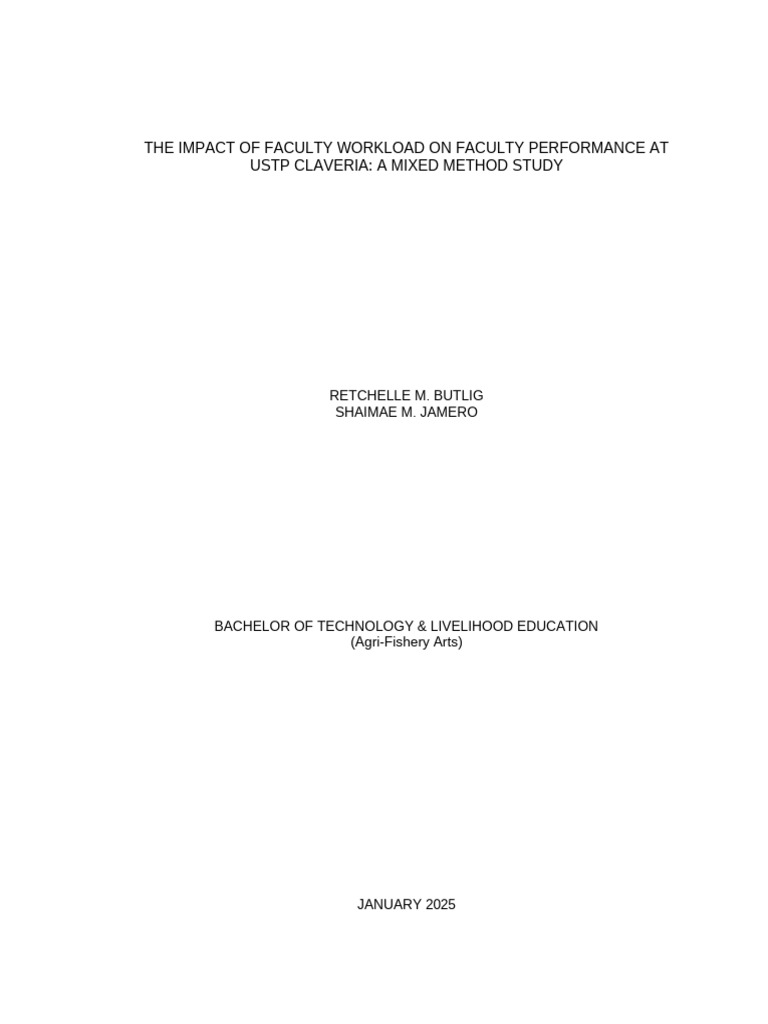 Faculty Workload Impact on Performance | PDF | Thesis | Statistics