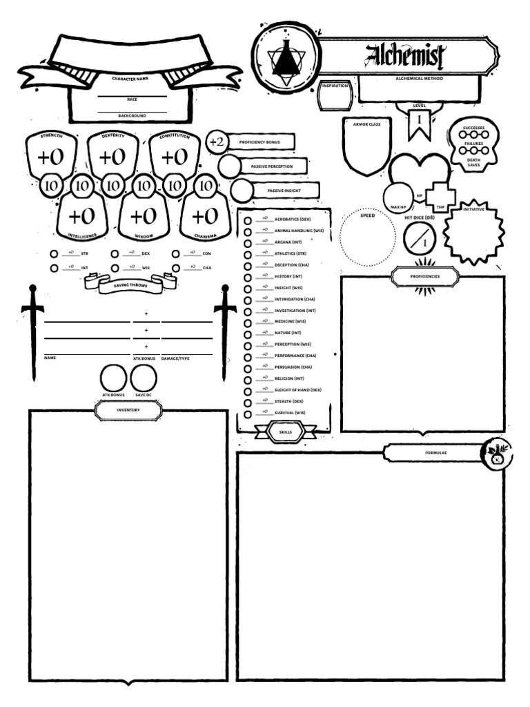 1273526-Alchemist_Character_Sheet | PDF | Role Playing Games | Tabletop ...
