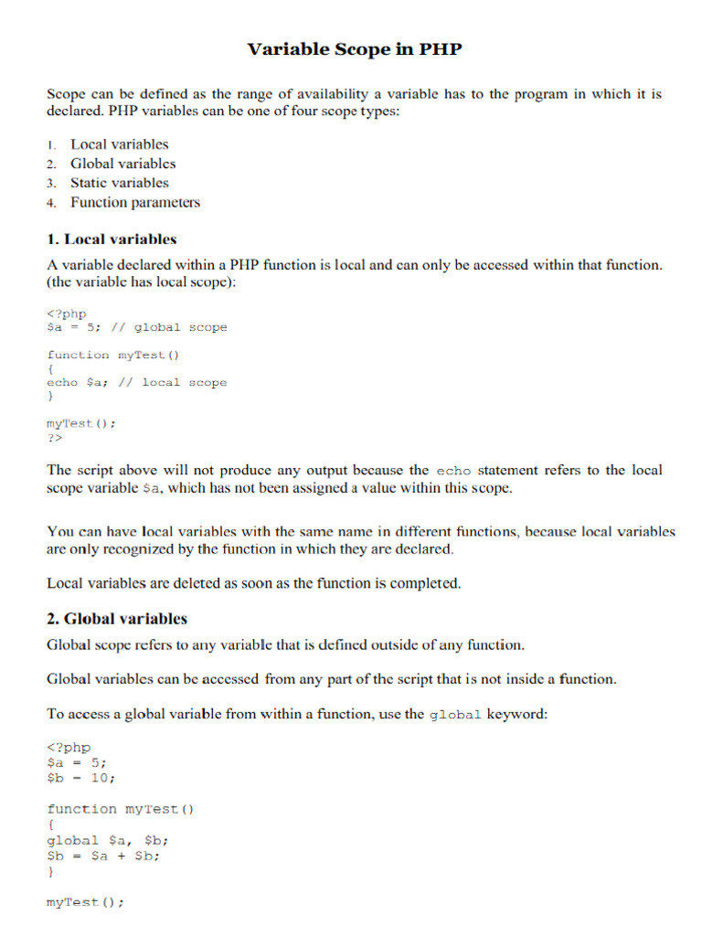 Variable Scope | PDF