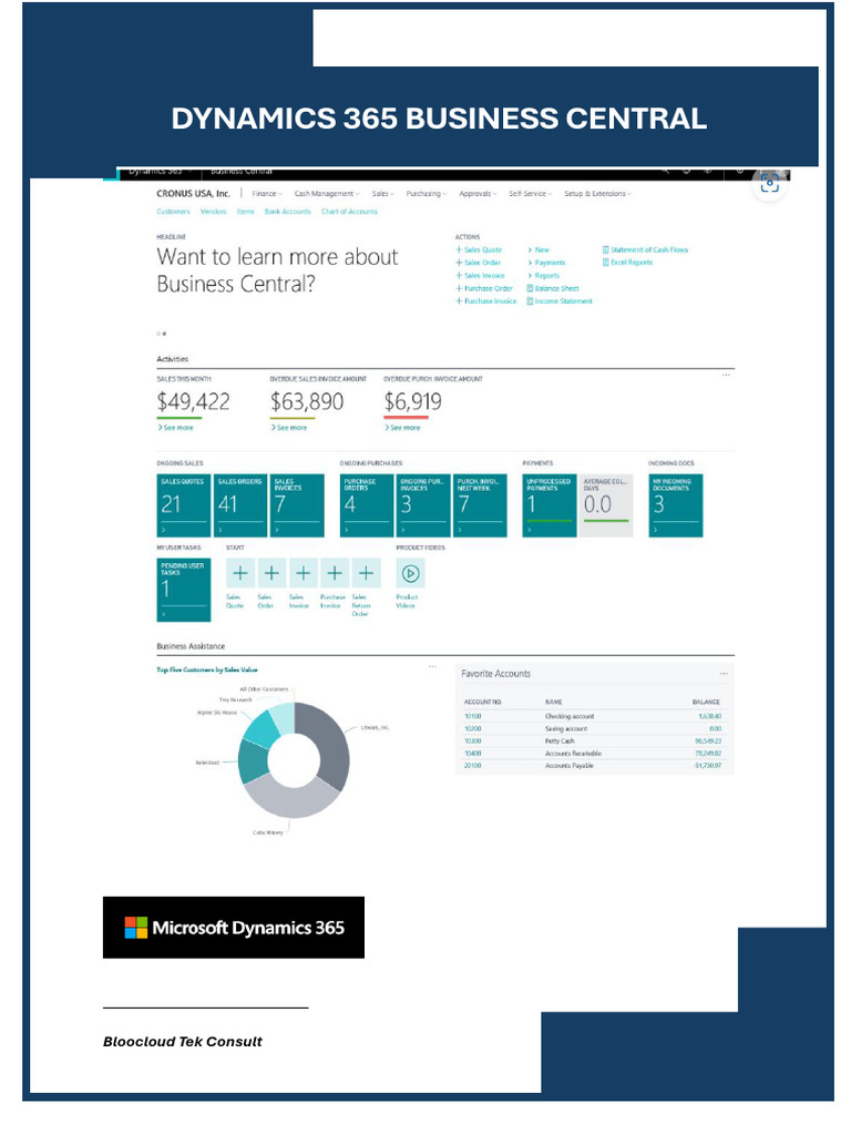 Microsoft Dynamics 365 Business Central Guide Pdf Customer
