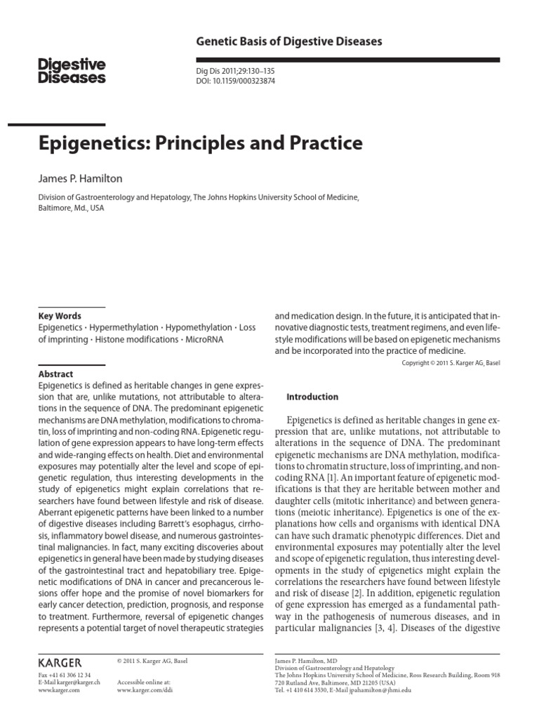 Epigenetics Principles | PDF | Dna Methylation | Epigenetics
