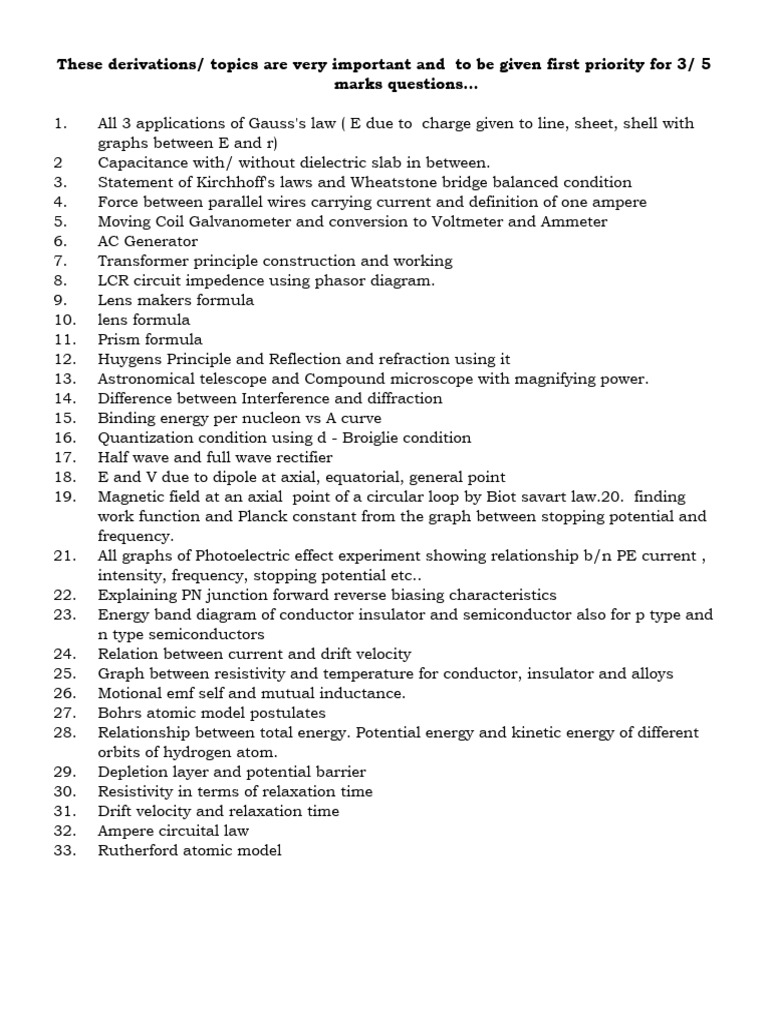 3 or 5 Mark Questions | PDF