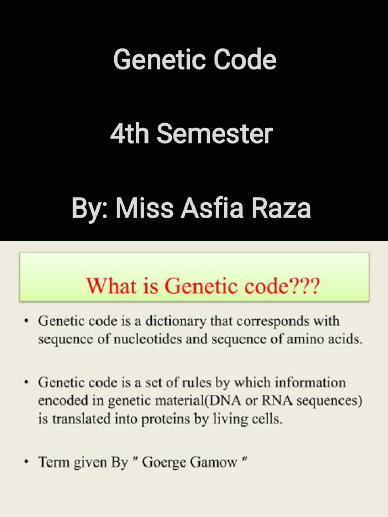 Genetic Code 4th Semester | PDF
