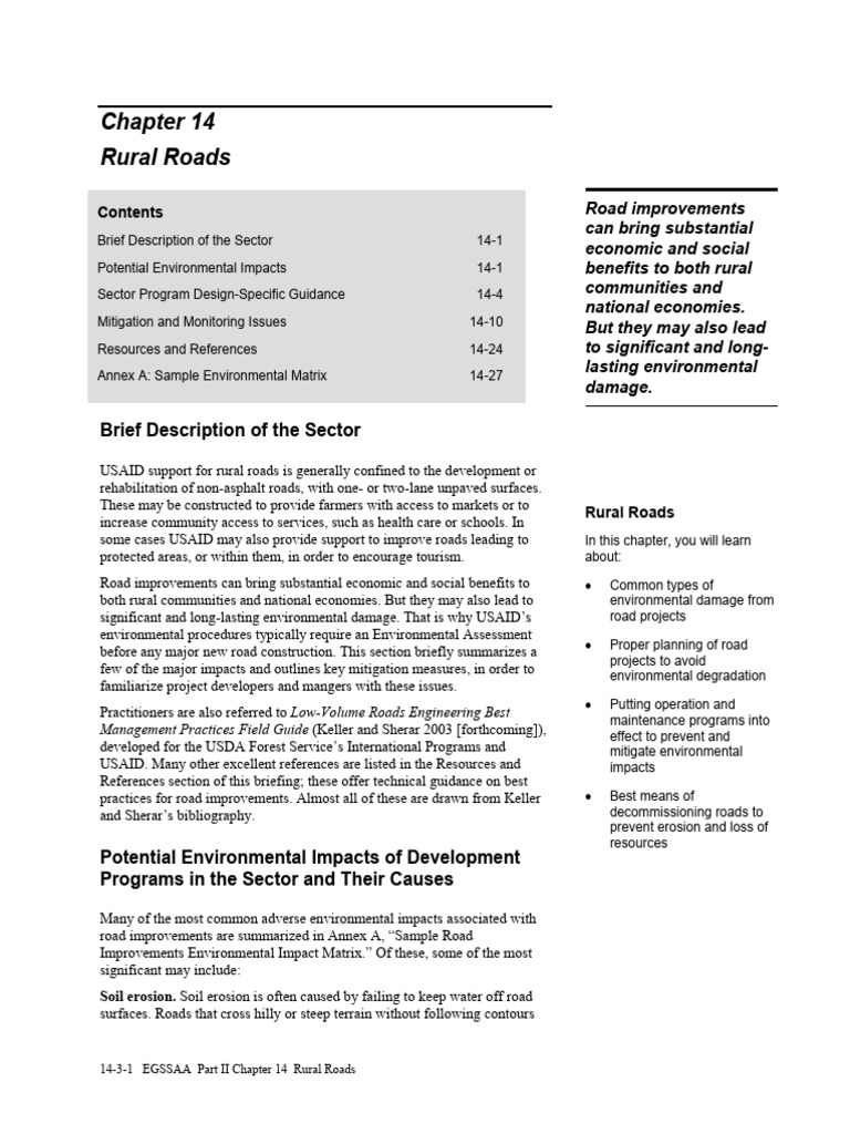 Environmental Impacts of Rural Roads | PDF | Road | Wetland