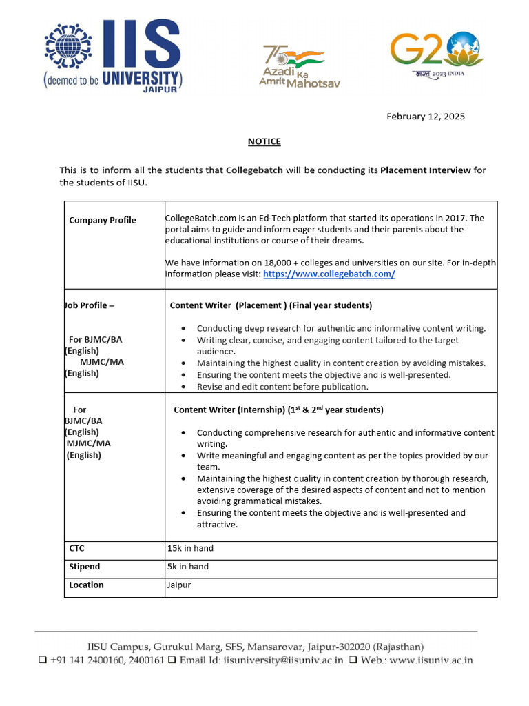 Placement Drive | PDF