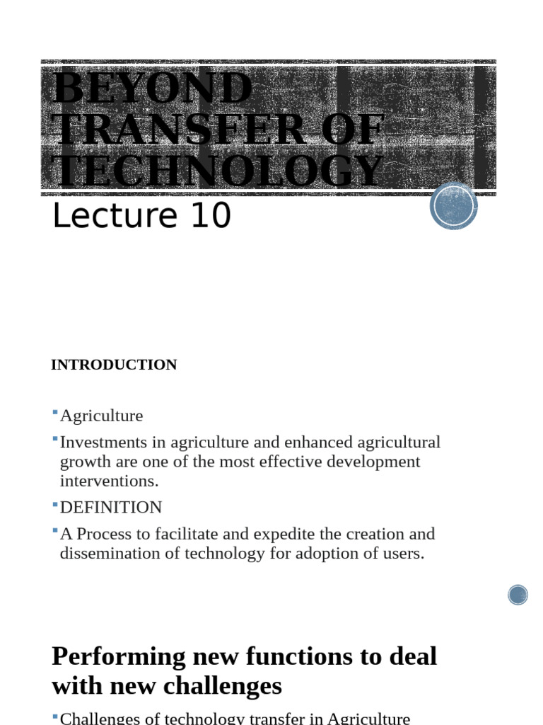 International Technology Transfer in Agriculture | PDF | Agriculture ...