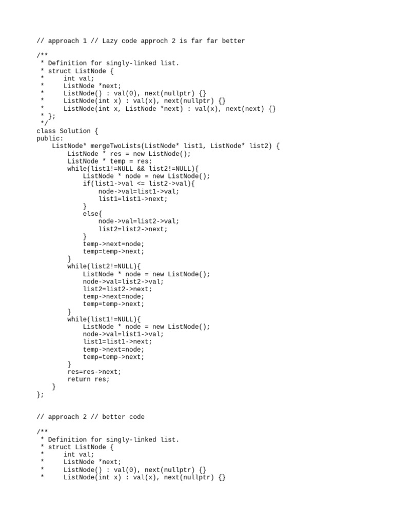 Merge Two Sorted Lists | PDF