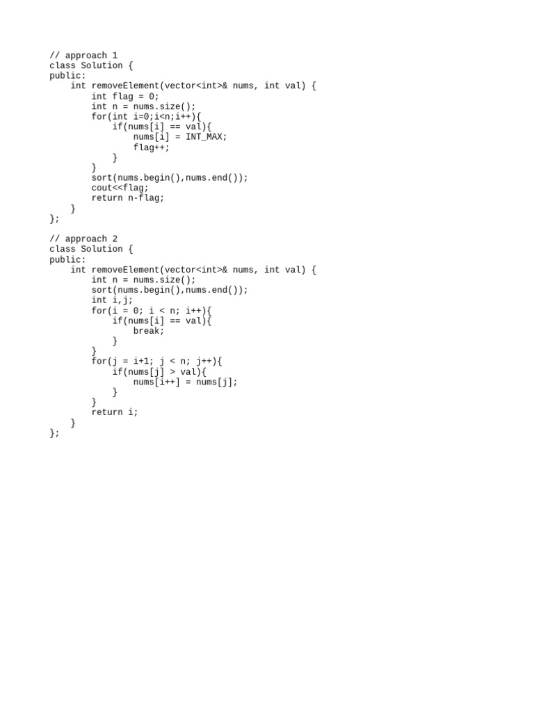 Remove Element from Array Solutions | PDF