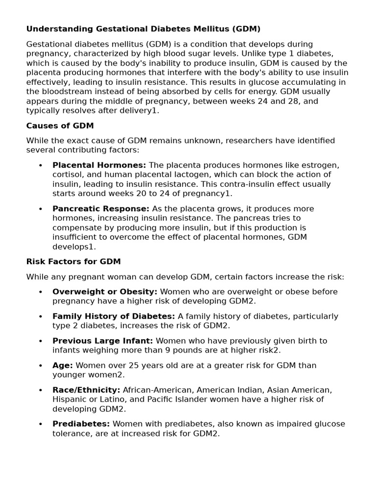 Causes and Management of GDM | PDF | Gestational Diabetes | Diabetes