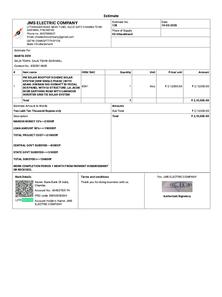 Estimate 128 10 02 2025 pdf electricity sustainable energy