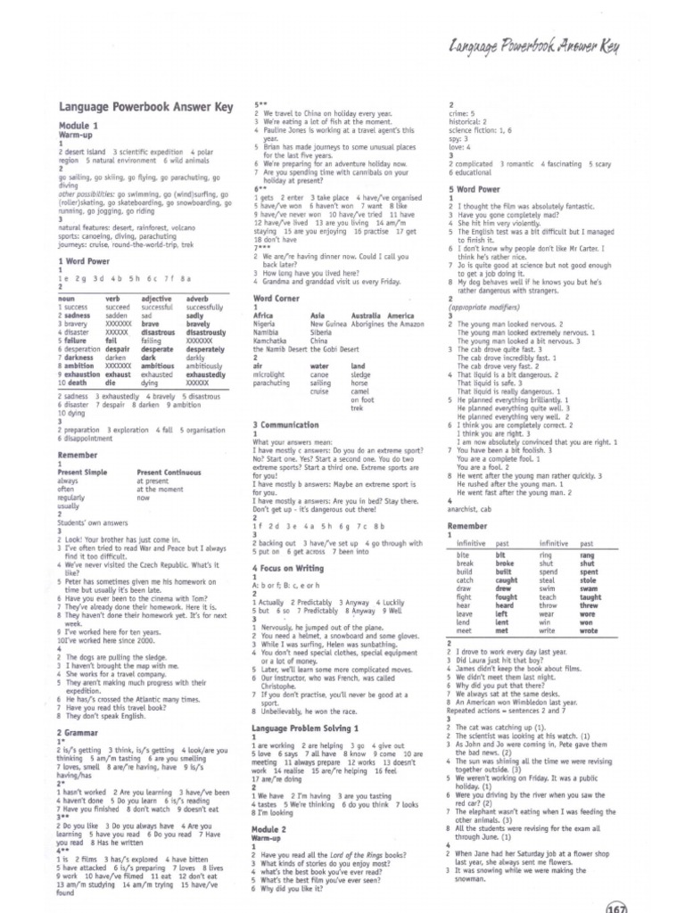 New Opportunities Intermediate Language Powerbook Answer Key | PDF