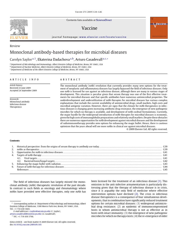Monoclonal Antibodies in Infectious Diseases | PDF | Monoclonal ...