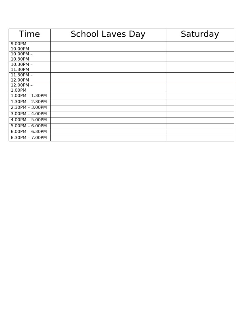 Saturday School Schedule Overview | PDF