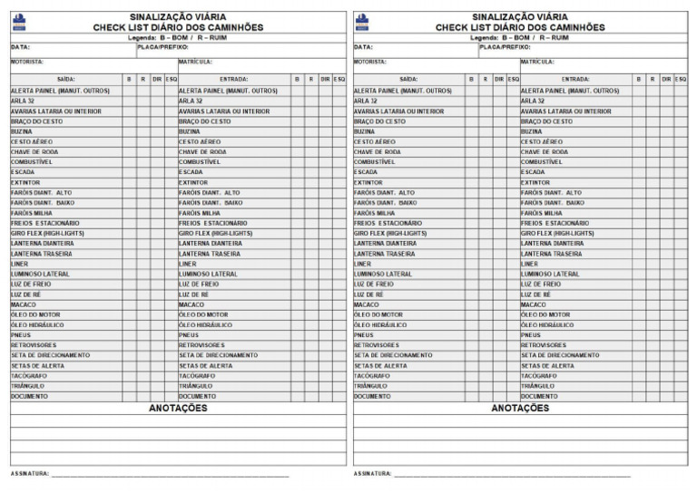 Check List para Imprimir | PDF