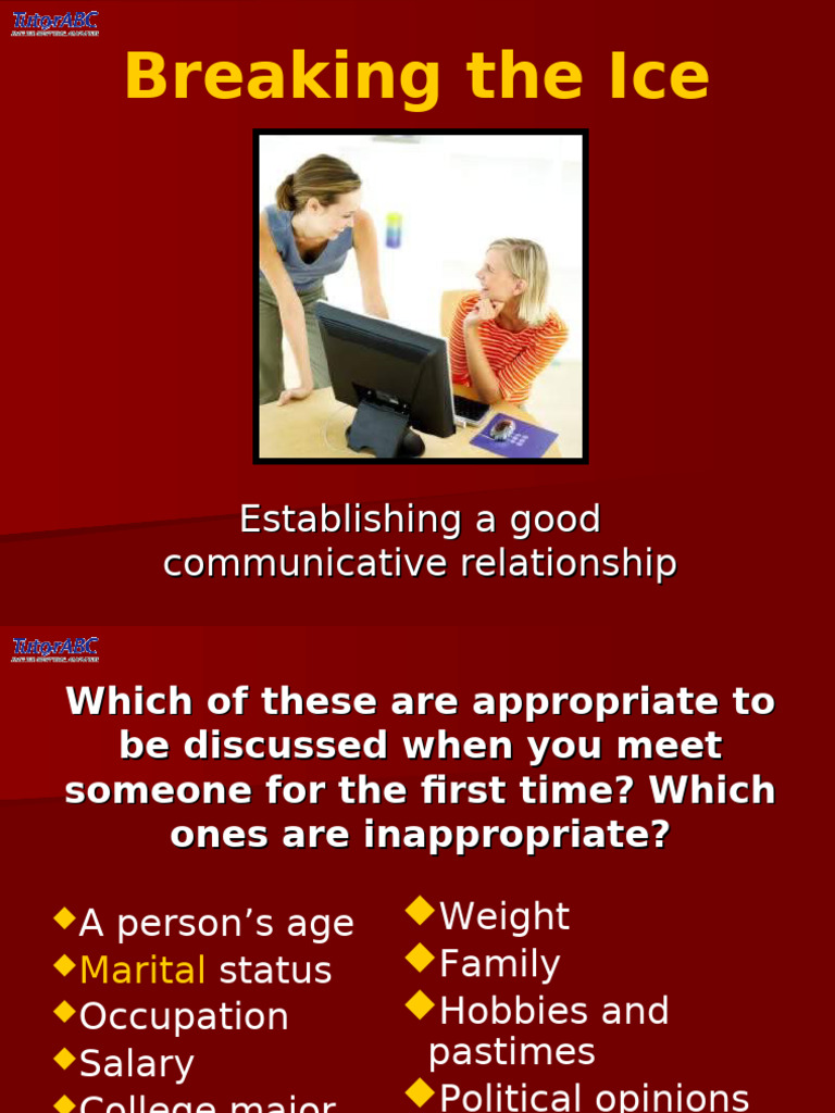 Breaking the Ice | PDF | Conversation | Human Communication