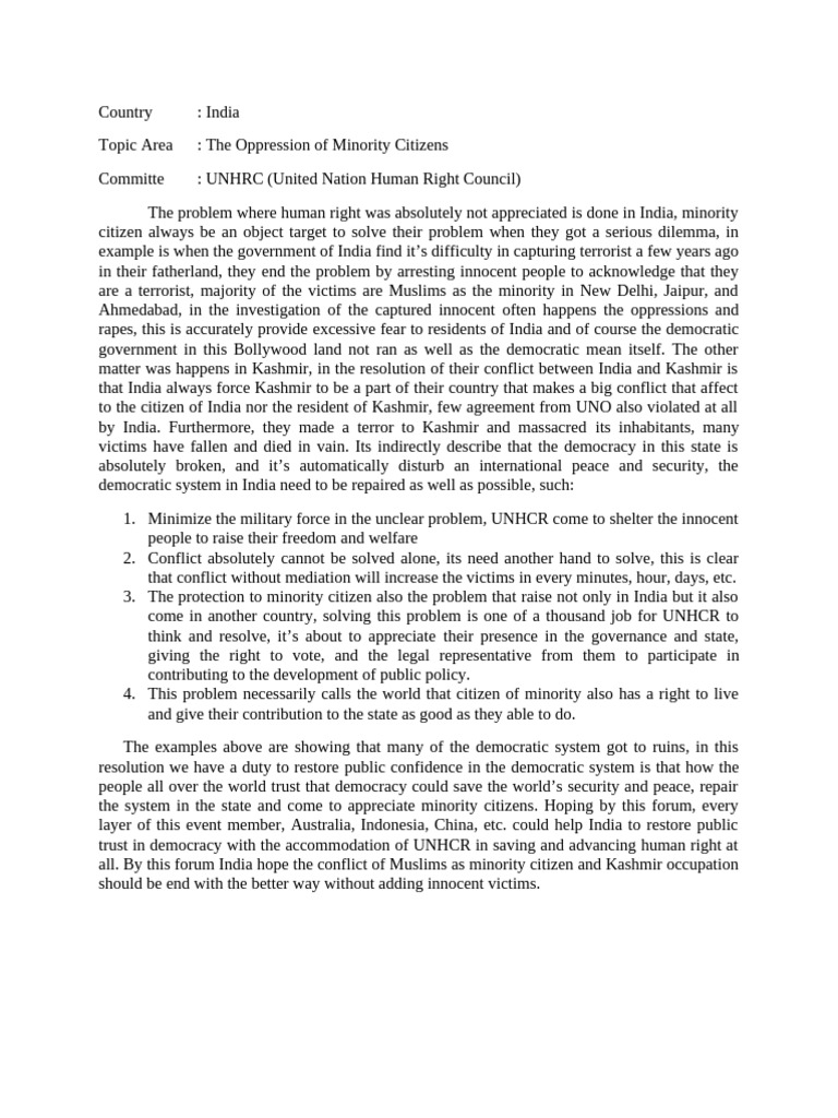 Minority Rights Violations in India | PDF | Democracy | Political ...