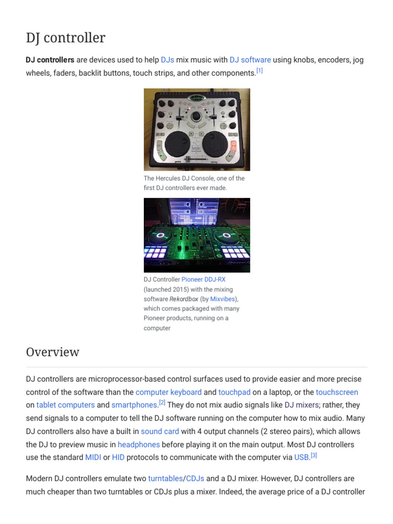 DJ Controllers: Features and History | PDF | Disc Jockey | Electronic Music