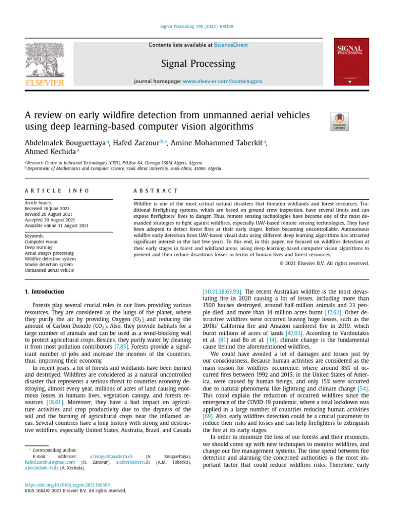 UAV-Based Wildfire Detection Review | PDF | Computer Vision | Thermography