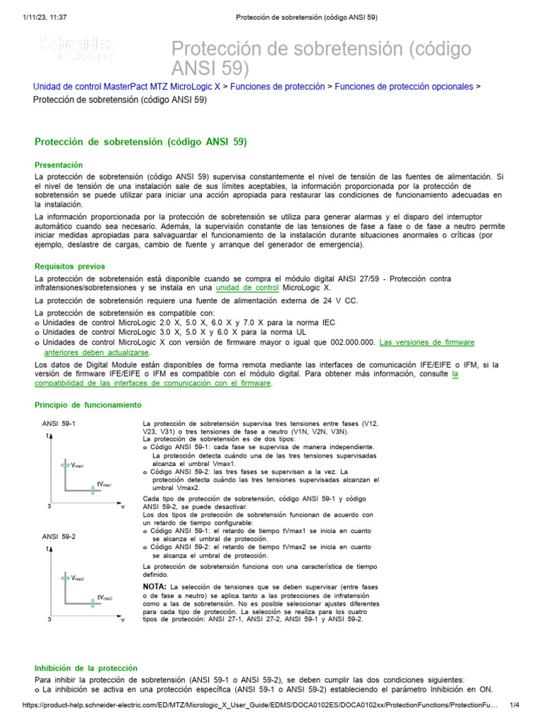 Protección de Sobretensión ANSI 59 | PDF | Informática
