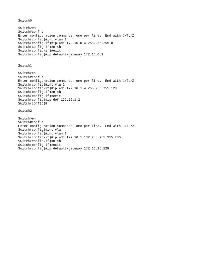 Configure vlan and ip on switches pdf