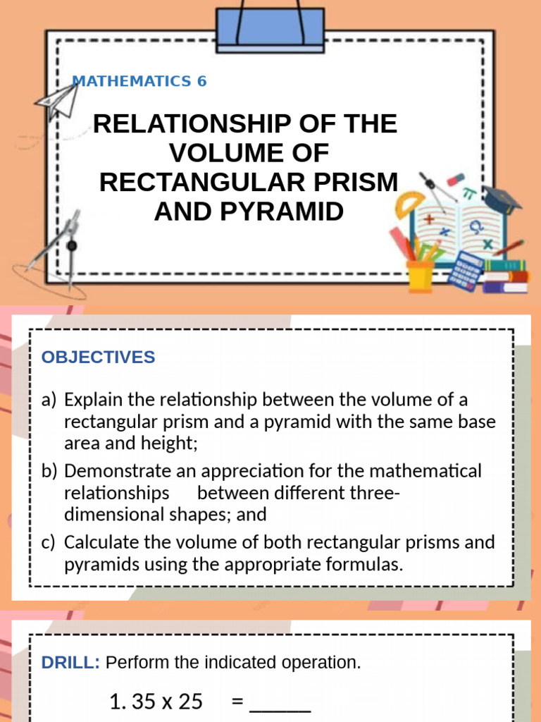 Volume of Rectangular Prism and Pyramid | PDF | Volume | Area
