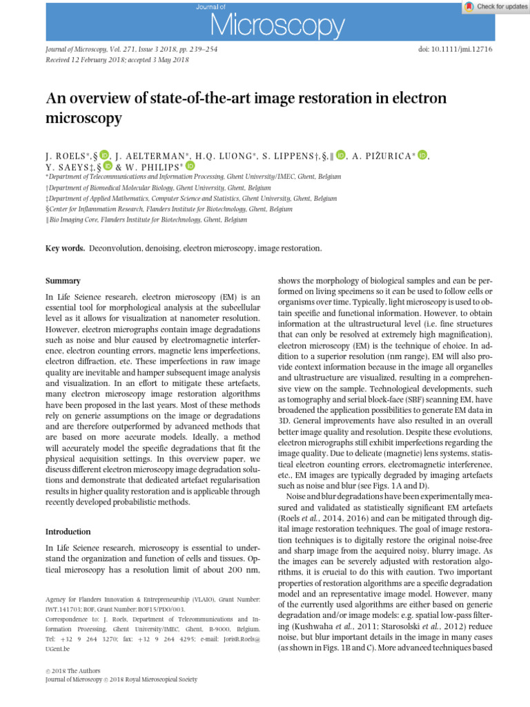 Journal of Microscopy - 2018 - ROELS - An Overview of State - E2 - 80 ...