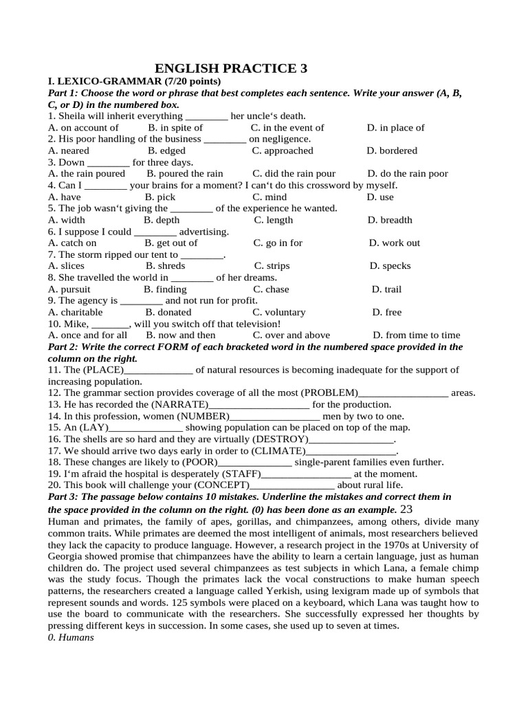 ENGLISH PRACTICE 3 | PDF | Guitars